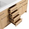 72" Freestanding Bathroom Vanity With Double Resin Sink Plywood Construction - Oak - Image 11