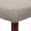 Mid Century Modern Fabric Armless Dining Chairs Set - Wheat / Dark Walnut - Image 11