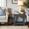 Nantucket - Side Table - Blue Denim, Whiskey - Image 6