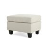 Springfield - Ottoman Contemporary Design Fabric Birch Wood Legs - Beige - Image 5