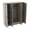 4 Door Wardrobe With 1 Drawer - Gray - Image 5