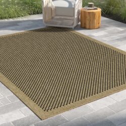 Earth - 7'10" X 10'3" Indoor, Outdoor Area Rug Polypropylene - Jute / Black