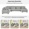 Oversized Sectional Sofa U - Shaped Sofa Couch Modern Sofa Upholstered In Soft Corduroy With A Chaise Lounge For Living Room - Gray - Image 10