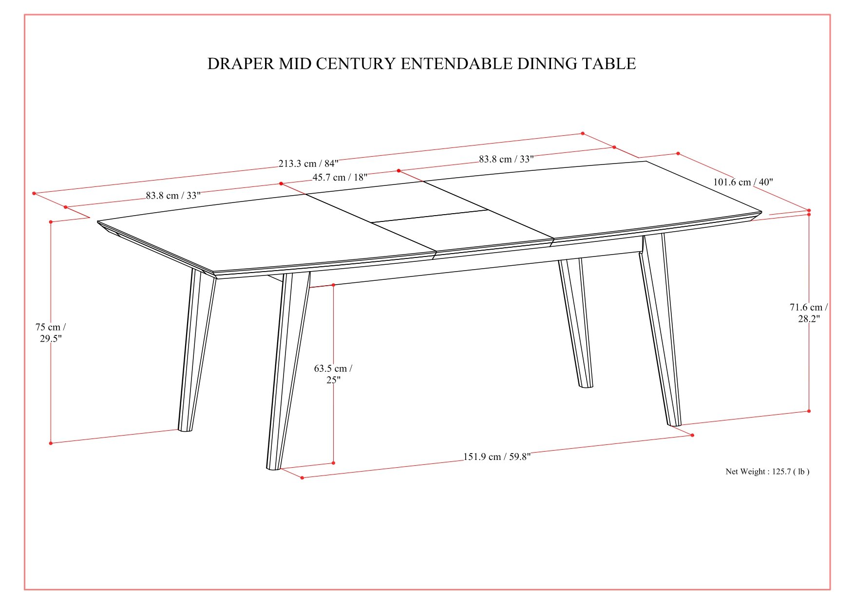 Draper - Mid Century Extendable Dining Table - Brown - Image 4
