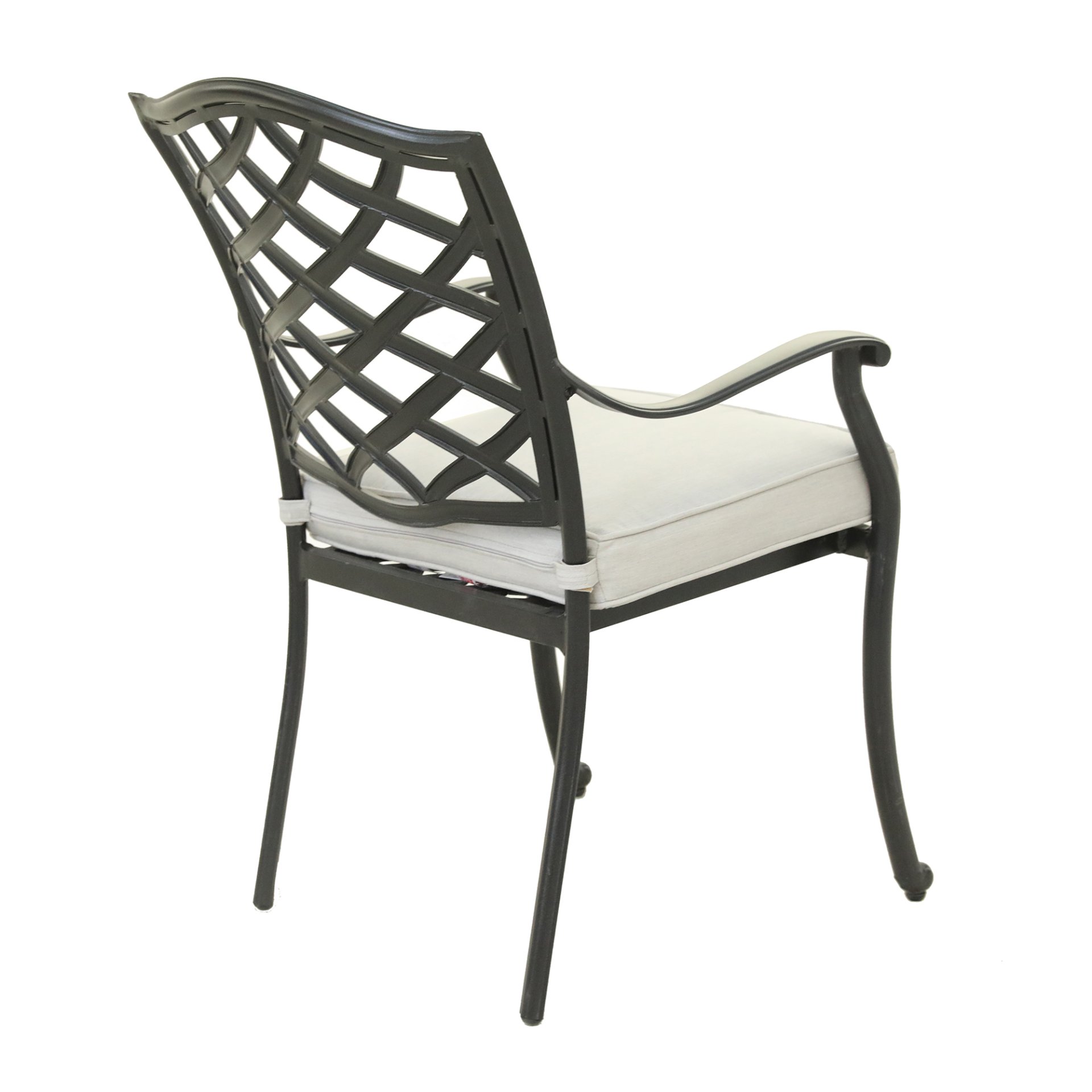 Aluminum Dining Arm Chair With Cushion (Set of 2) - Cast Silver - Image 5