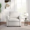 Modern Convertible 3 In 1 Sofa Bed Chair With Adjustable Backrest - Cream - Image 4