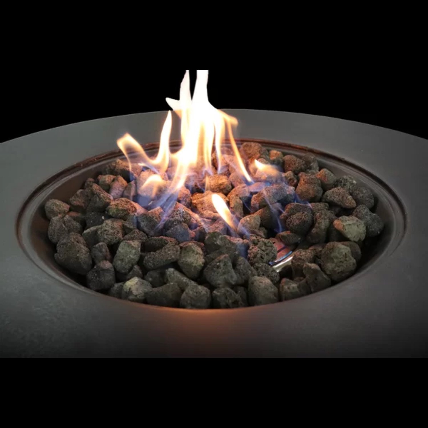 Fibre Reinforced Propane Gas Outdoor Fire Pit Table With Lid - Charcoal - Image 4