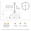 6 Light (No Bulbs) Wagon Wheel Chandelier Farmhouse Modern Small Round Chandelier For Living Room Kitchen Island Foyer Hallway Entryway Bedroom Dining Room Light Fixture Ceiling Hanging - Matte Black - Image 3