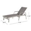 Oxton - Outdoor Chaise Lounge With Adjustable Aluminum Frame - Gray - Image 3
