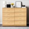 Modern Natural 8 Drawer Dresser For Bedroom With Ample Storage, Sturdy And Safe - Natural - Image 5