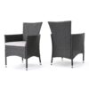 Dimensional Outdoor Dining Chair With Cushion Seat And Iron Frame (Set of 2) - Gray - Image 4