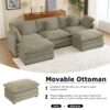 Modern Sofa Modular Sofa Couch Upholstered, L - Shape Sectional Sofa With Side Storage Pockets For Living Room - Brown - Image 13