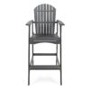 Outdoor Acacia Wood Adirondack Barstools (Set of 2) - Natural Stained - Dark Gray - Image 9