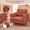 360° Modern Swivel Accent Chairs Round Armchair, Thick Padded Lounge Sofa Upholstered Comfy (Set of 2) - Brick Red - Image 5