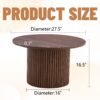 Modern Circular Coffee Table Material Color Cylindrical Design - Walnut - Image 3
