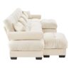 Modern Velvet U Shaped Sectional Sofa With Movable Ottomans Upholstered 4 Seater With Bolstered Armrests And Pillows - Cream - Image 13