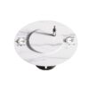 59.05" Modern Artificial Stone Round Carbon Steel Base Dining Table, Can Accommodate 6 People, White Artificial Stone Turntable - White / Black - Image 9