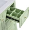 Bathroom Vanity Cabinet With Ceramic Basin, 3 Drawers And Adjustable Shelves - Green - Image 17