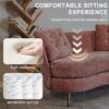 Polyester Fiber Loveseat Sofa Chair Upholstered Couch With Golden Metal Legs Club 2 Seat Sofa For Living Reading Room Bedroom Apartment Small Space Dorm - Pink - Image 4