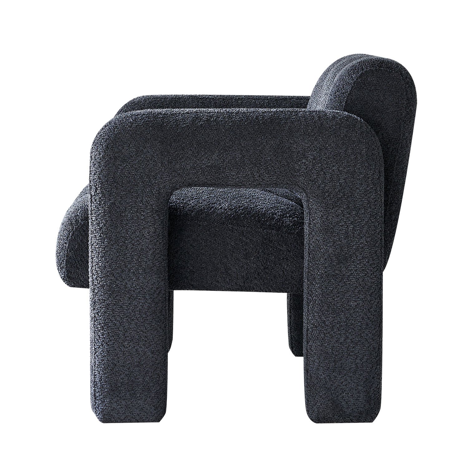 31.10" Boucle Upholstered Accent Chair - Dark Gray - Image 5