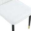 4 Modern Dining Chairs With Stylish Patterned Backrest And Black Metal Legs - White - Image 15