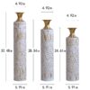 Floor Metal Vases Decorated Metal Vases (Set of 3) Gorgeous Home Decoration Large Glazed Metal Vases - White / Gold - Image 3
