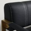 Modern Upholstery Accent Loveseat Sofa For Living Room 2 Seater With Golden Metal Arms - Black - Image 3