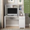 Computer Desk With Hutch & Bookshelf, Wood Executive Desk Teens Student Desk Writing Laptop Home Office Desk With Drawers, 3 Ac Outlets And 2 USB Charging Ports, Study Laptop Table For Home - White - Image 6