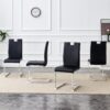 (Set of 4) Material Bow Shaped Chairs Perfectly Integrated Into Industrial And Modern Home Design - Black - Image 6