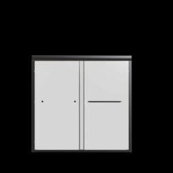 Semi-Frameless Double Sliding Tub Door, Bypass Bathtub Shower, 1 / 4" (6Mm) Thick SGCC Tempered Glass Door - Black
