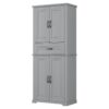 Bathroom Storage Cabinet With Multi Functional Storage Space, Material, Adjustable Shelf, Slide Rail Drawer - Gray - Image 14