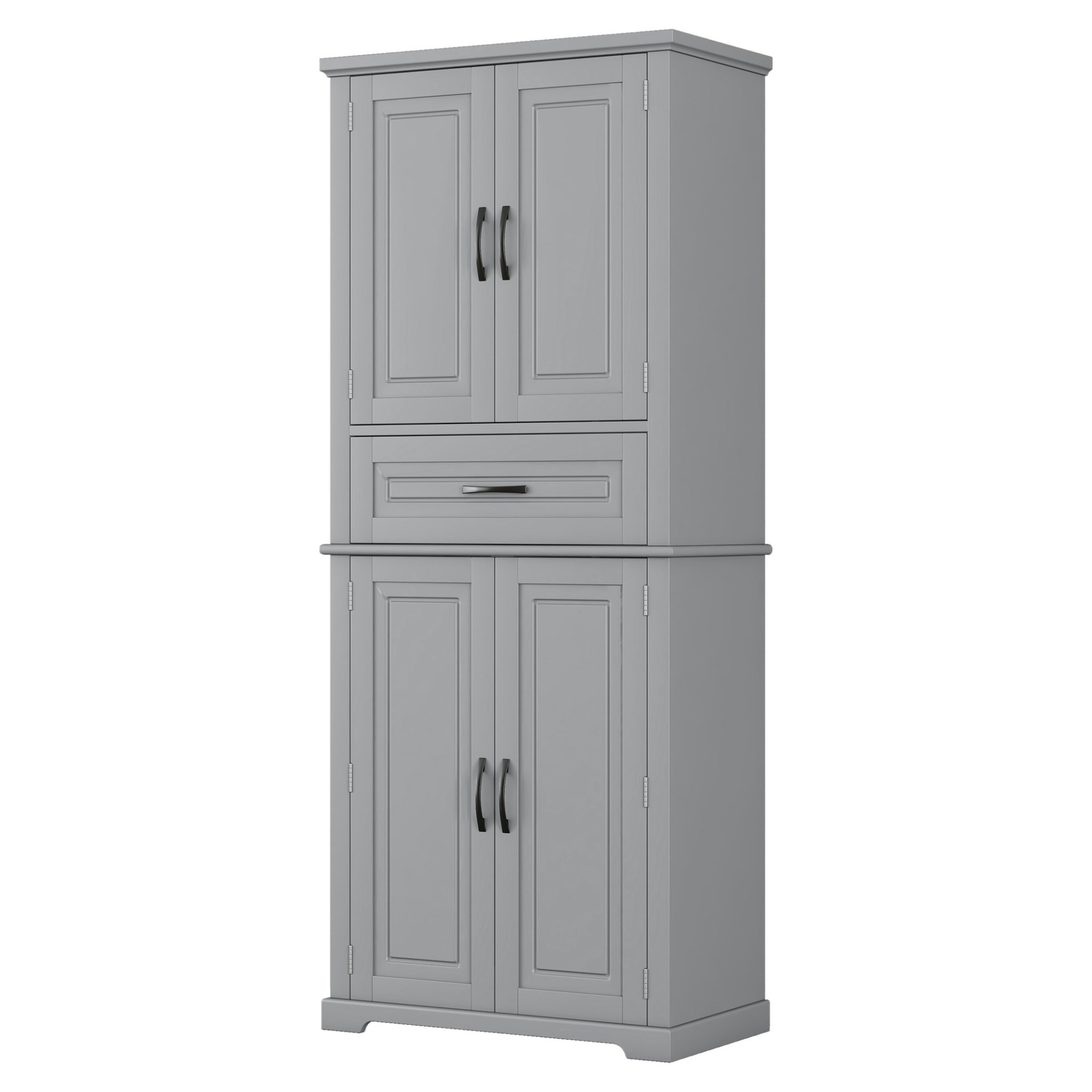 Bathroom Storage Cabinet With Multi Functional Storage Space, Material, Adjustable Shelf, Slide Rail Drawer - Gray - Image 14