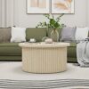 Coffee Table, Round Coffee Table, Modern Side Tables Accent End Table For Living Room, Apartment - Natural - Image 4