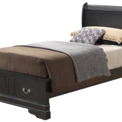 Louis Phillipe - Twin Elegant Storage Bed - Black