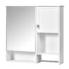 Modern Wall Mounted Bathroom Medicine Cabinet, Bathroom Wall Storage Cabinet With Mirror, Over The Toilet Space Saver Cabinet With Towels Bar - White - Image 14