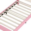 Twin Size Upholstered Princess Bed With Crown Headboard, Twin Size Platform Bed With Headboard And Footboard - White / Pink - Image 7