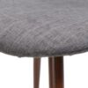 Mid Century Dining Chair (Set of 2) With Fabric Upholstery, Dark Walnut Metal Legs - Light Gray - Image 12
