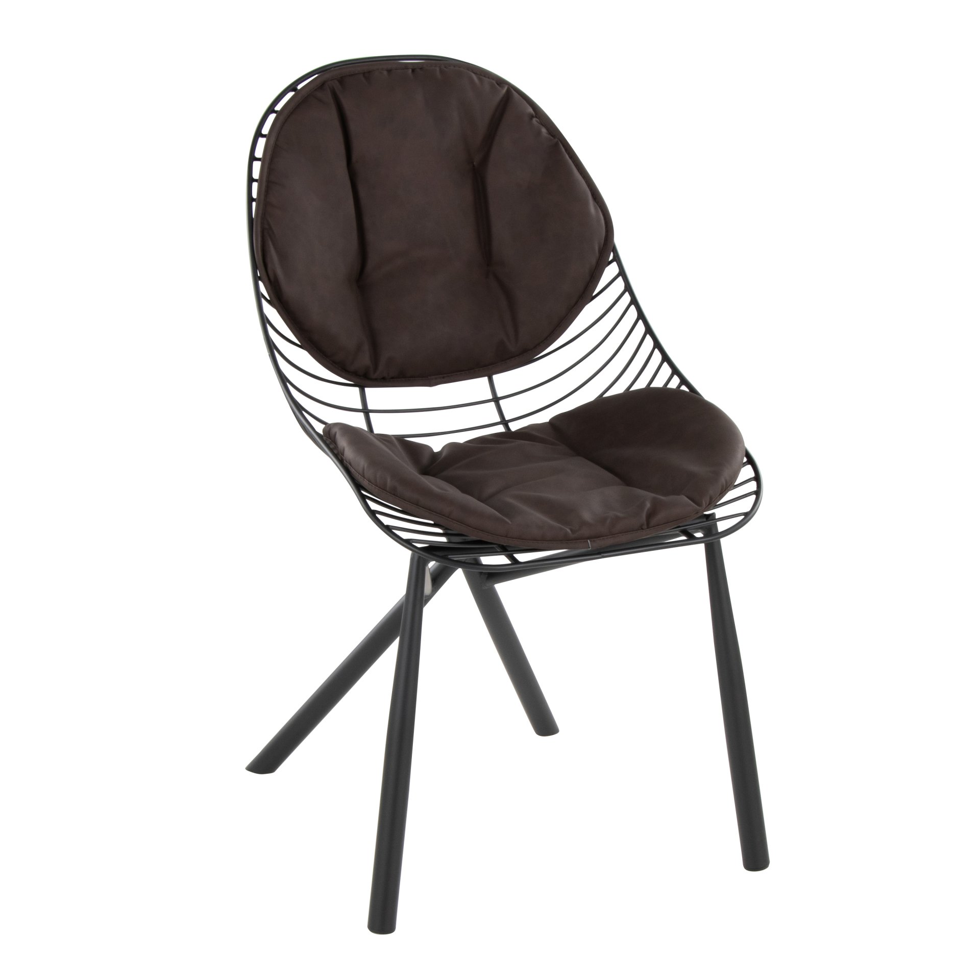 Wired - Contemporary Chair (Set of 2) - Black / Espresso - Image 3