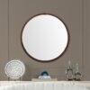 Hausen - Mid-Century Modern Round Accent Wall Mirror - Brown Walnut - Image 10