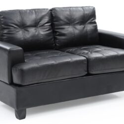 Stylish Transitional Loveseat For Two - Black