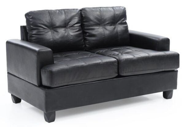 Stylish Transitional Loveseat For Two - Black