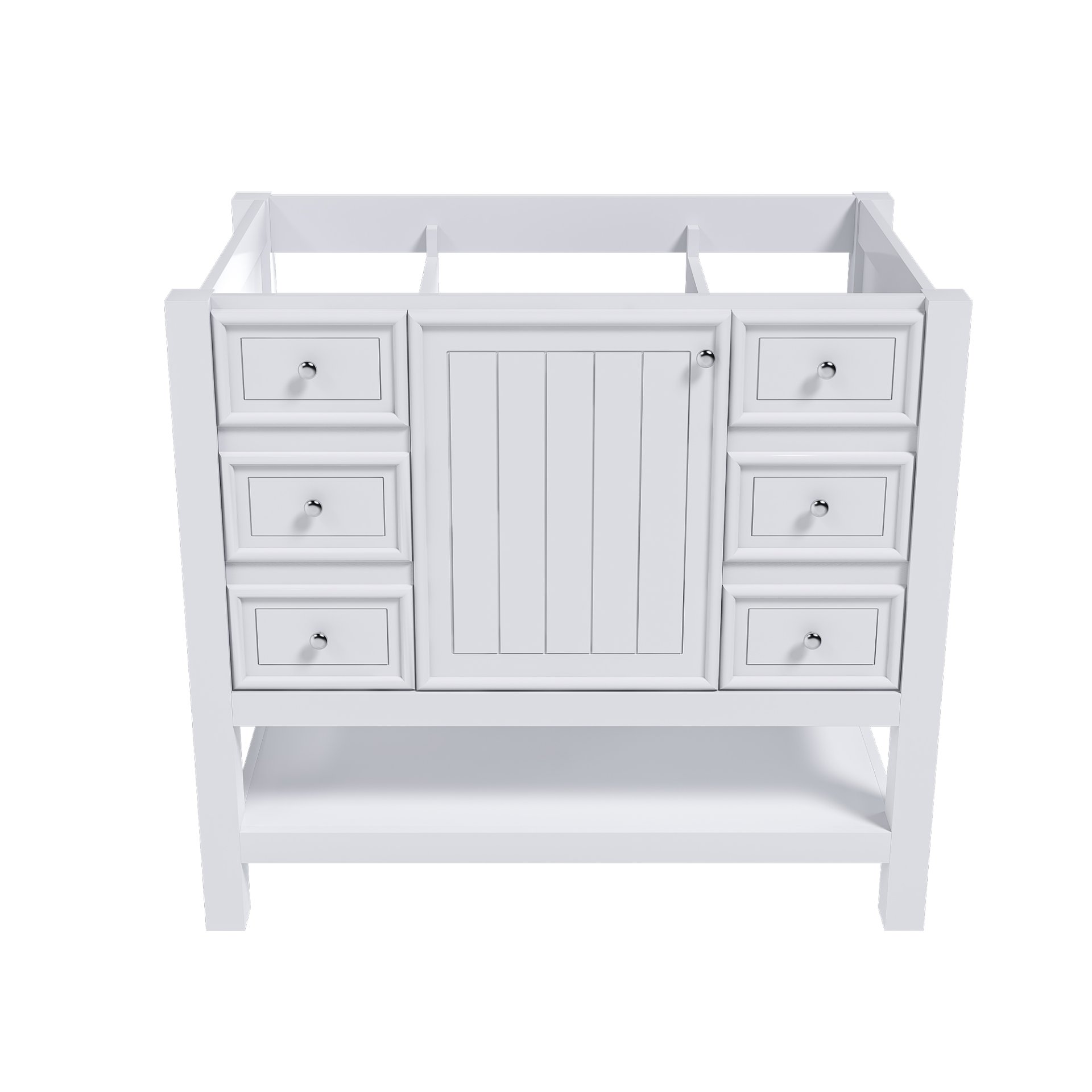 36" Bathroom Vanity With 1 Cabinet And 3 Drawers 1, Storage Solution - White - Image 2
