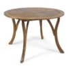 Hermosa - Outdoor Acacia Wood Table Circular Design - Teak - Image 7