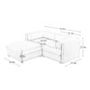 Modern Chenille 2 Seater Sofa With Ottoman Storage Cylindrical Backrest And Armrests - Green - Image 3