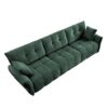 Elegant 3 Seater Sofa Set & Pillows Frame, High Rebound Cushions - Textured Green - Image 8