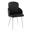 Dahlia - Contemporary Dining Chair (Set of 2) - Chrome / Black - Image 2