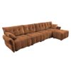 Modular 4 Seater Sofa With Ottoman, Configurable Frame In Premium, High Resilience Cushions - Burnt Orange - Image 17