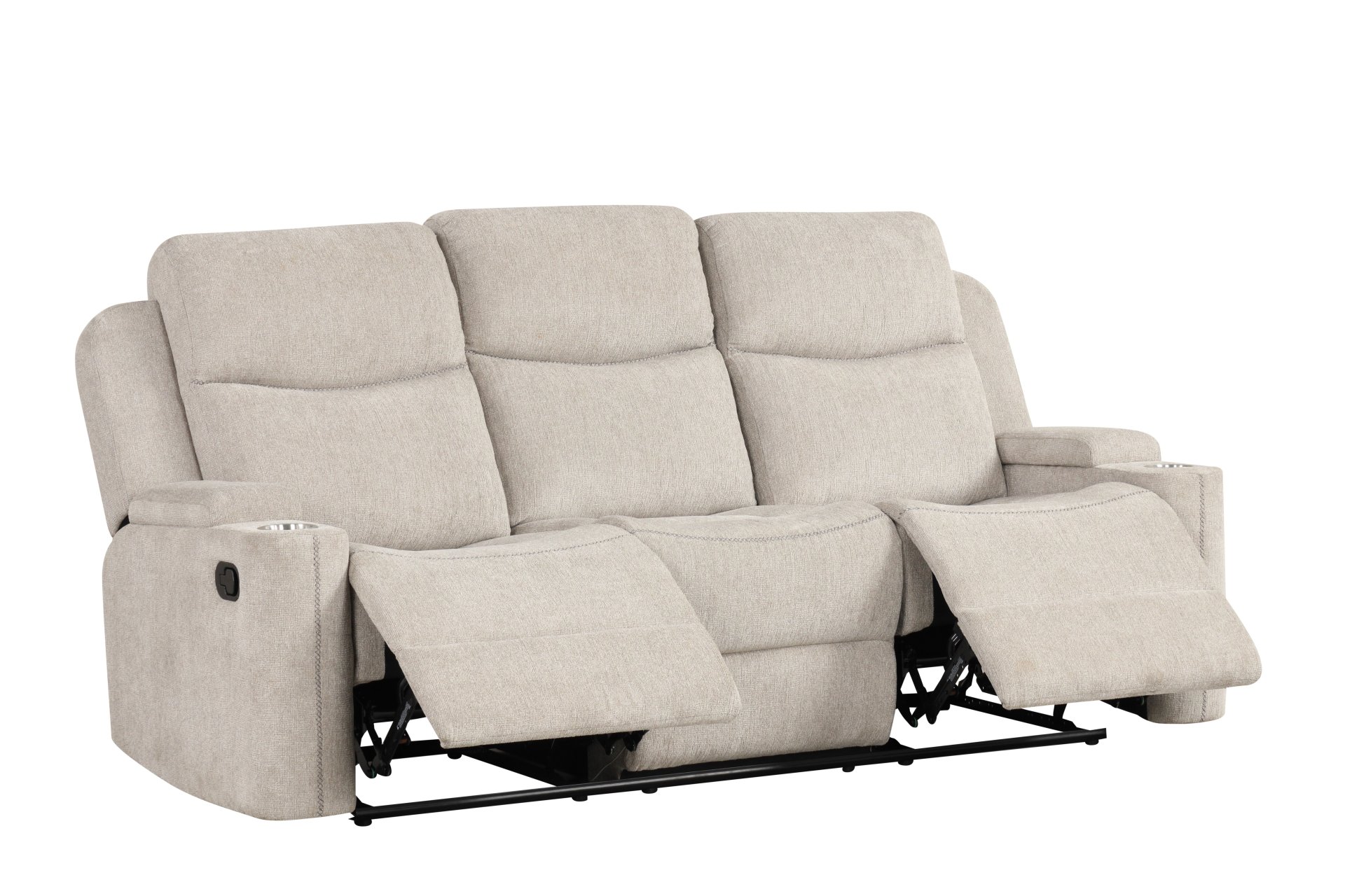 Galya - 3 Piece Living Room Set Sofa Loveseat Chair - Light Gray - Image 7