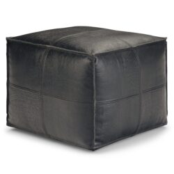 Bowen - Square Pouf - Black