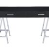 Coleen - High Gloss Writing Desk With USB - Black / Chrome - Image 13